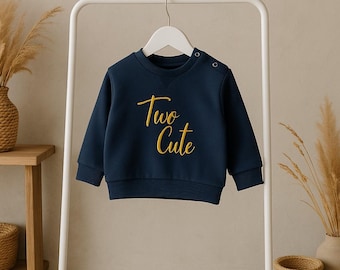 Embroidered 'Two Cute' Birthday Sweater, Sustainable Cotton Blend