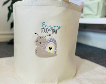 Toy storage embroidered