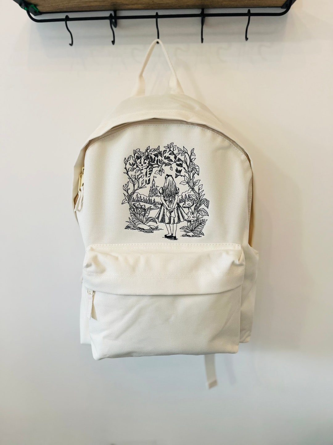 Alice in Wonderland Embroidered Backpack - Etsy display picture 1