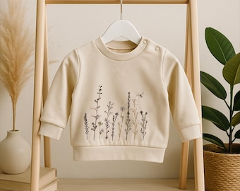 Embroidered Flower Meadow Jumper: Sustainable Cotton Blend