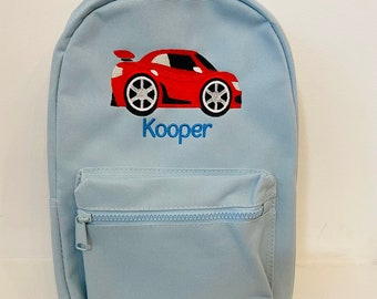 Racing car backpack, Car bag, Nursery backpack, boy backpack, racing car