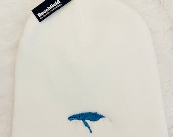 Embroidered Blue Whale Beanie Hat