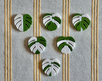 Monstera Leaf Magnets, 3D-Printed, Set of Six