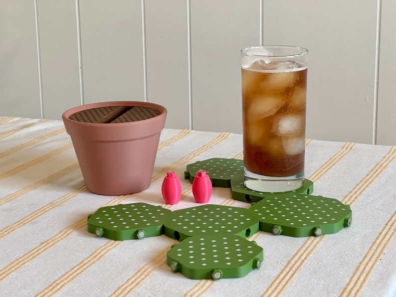 KuoTheDistance Prickly Pear Cactus Coaster