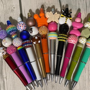 Beaded Pen: Bubble Gum & Silicone Beads