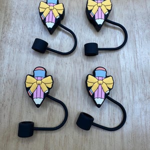 Pencil Bow Straw Topper
