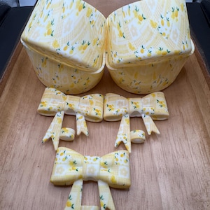 Lemon Bow Straw Topper and Water Bottle Boot