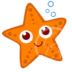 Rozgwiazda z kreskówek, rozgwiazda SVG, natychmiastowe pobieranie, cricut svg, plik sylwetki, ocean SVG, plaża SVG, clipart rozgwiazdy, wystrój oceanicznego pokoju dziecięcego