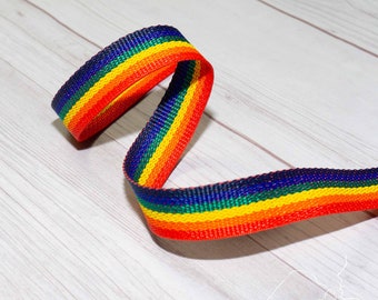 1 inch Rainbow webbing, Rainbow strap, Polypropylene Webbing