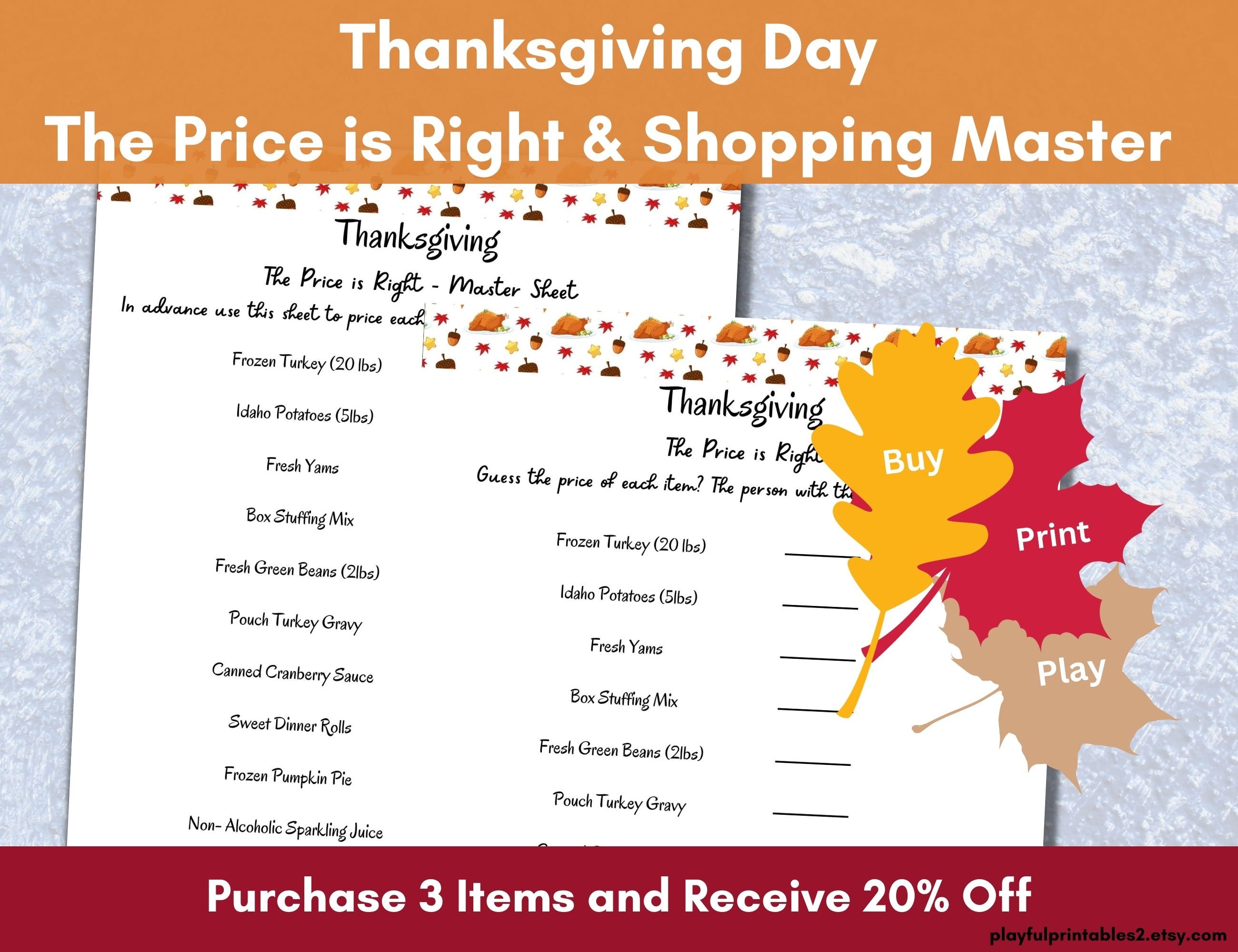 thanksgiving price is right, pricing game, shopping game, virtual