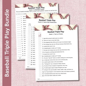Baseball Trivia Games, Baseball Party Games, Sports Trivia, Birthday Parties, Baseball Quiz, Office Games, TV Watch Party, Games for Seniors