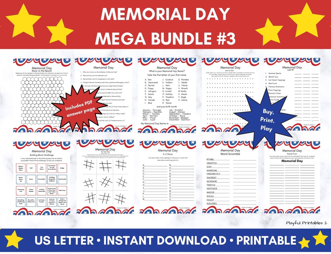 Memorial Day Mega Bundle Patriotic Activities Interactive