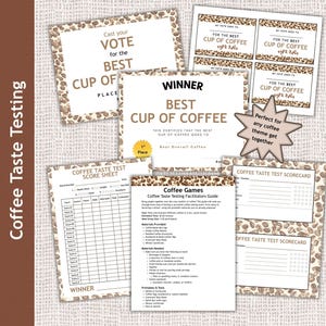 Coffee Tasting Kit for Seniors or Office Party, Coffee Games, Printable Coffee Game PDF Instant Download