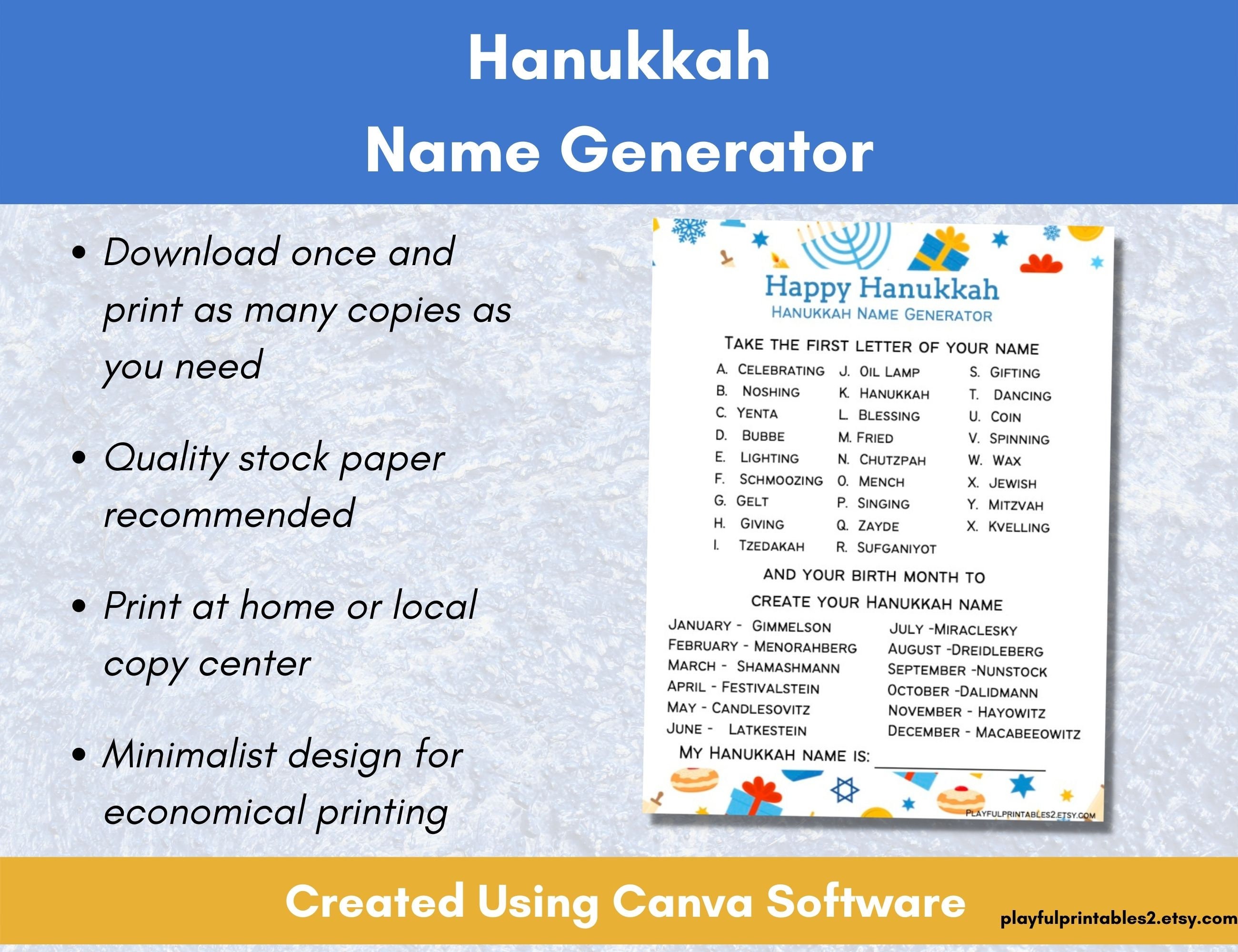 Hanukkah, Name Generator, Hanukkah Party, Festival of Lights, Jewish ...