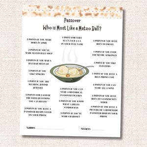 Passover Name Generator, Who Is Most Like, Passover Game, Jewish Holiday Game, Seder Activity, Family Seder, Passover Holiday, Senior Adults