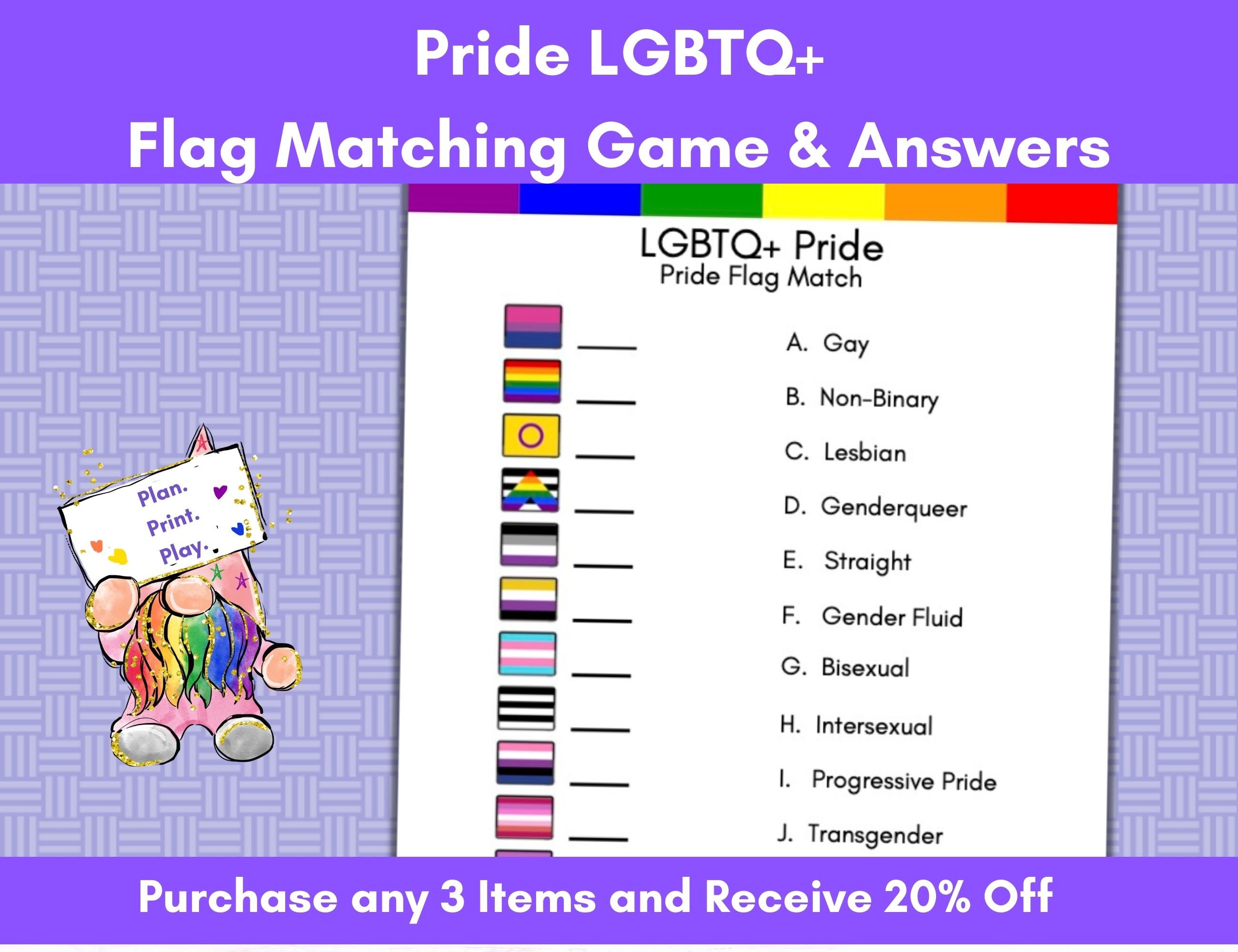 35X Pride Month LGBTQ+ Game Quiz Cards. Digital Download PDF. Party Parade  Game. Double Sided.