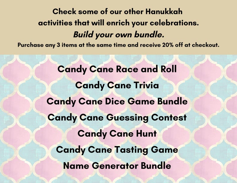 Candy Cane Dice Game, Christmas Holiday Party (printable PDF) - Etsy