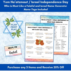 Yom Ha’atzmaut Israel Independence Day, Israel Name Generator, Most Like a Falafel, Israel Holiday, Jewish Celebration, Jewish Youth Group