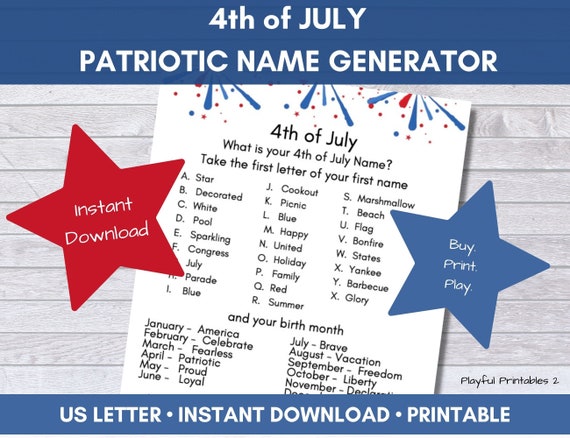 4th of july names boy