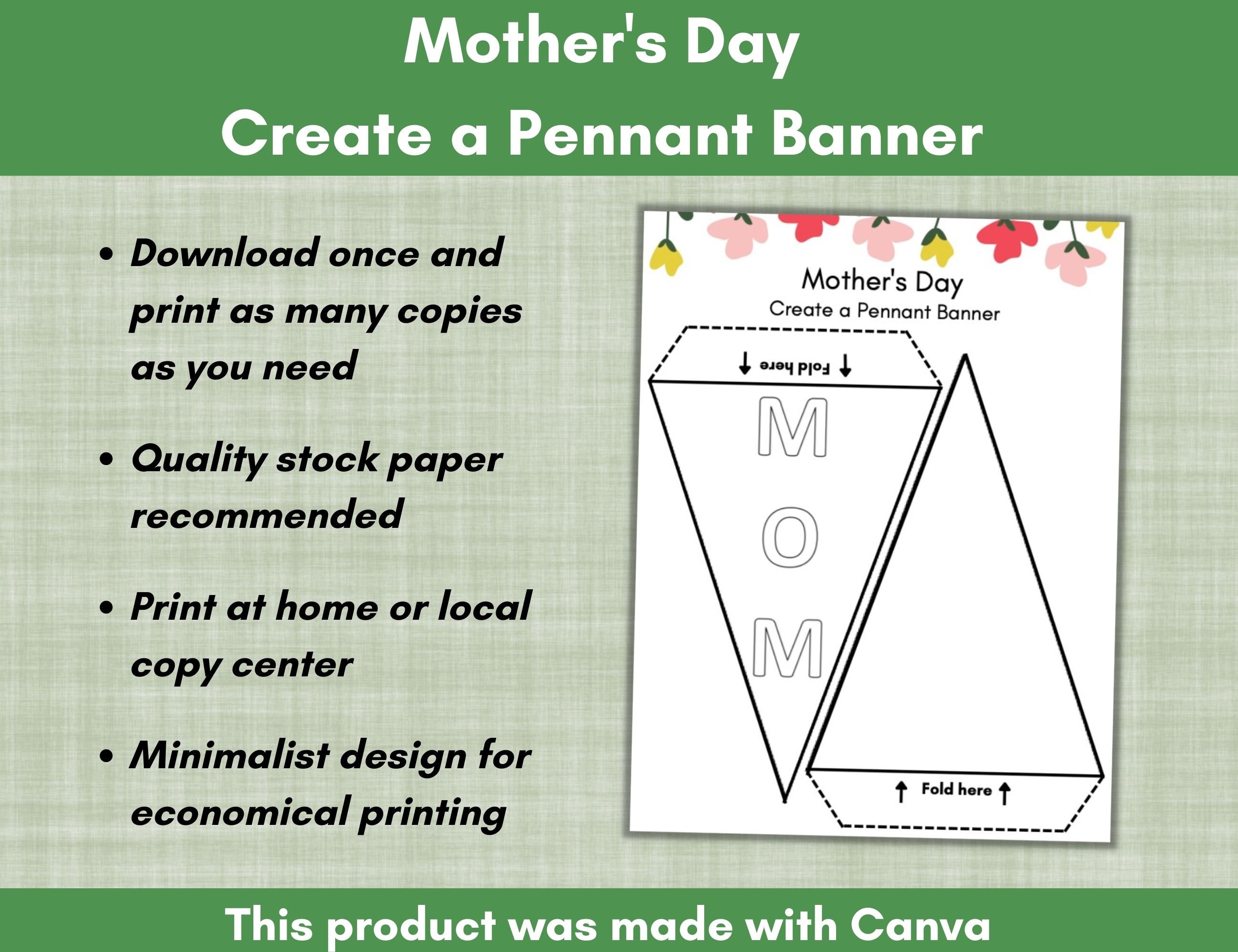 Mother's Day, Create a Pennant Banner, Mother's Day Celebration, Party ...