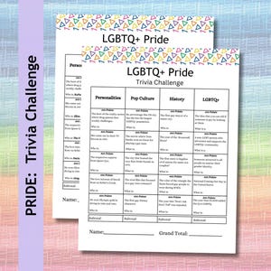 LGBTQ+ Pride Trivia Game, Queer Celebration (Digital Download)