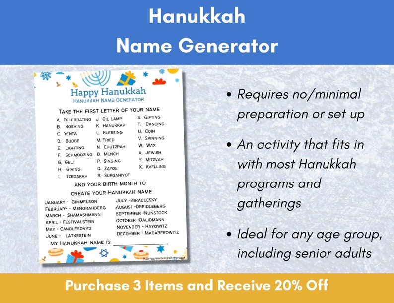 Hanukkah, Name Generator, Hanukkah Party, Festival of Lights, Jewish ...
