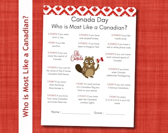 Canada Day, Most Like a Canadian, Canadian Holiday, Canada Day Celebration, Canada Game, July 1 Activity, Social Game, Senior Adults