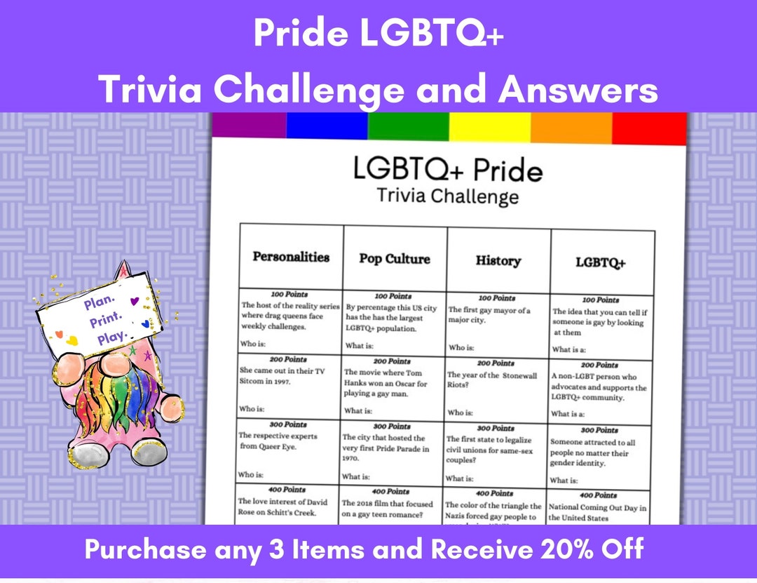 Pride, LGBTQ+, Trivia Challenge, Pride Game, Pride Celebration, Office ...