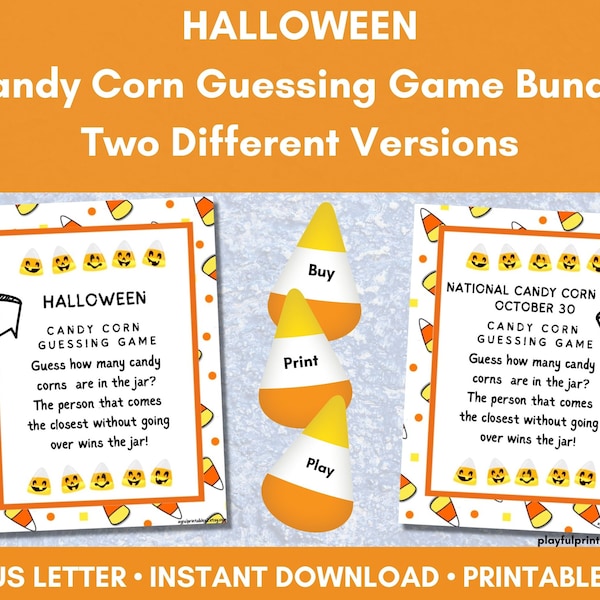 Halloween Game, Candy Corn, Guessing Game, National Candy Corn Day, Senior Adult Party, Youth Group Event, Classroom, Homeschool, Printable
