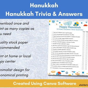 Hanukah Trivia, Hanukkah Celebration, Jewish Holiday, Hanukkah Party ...
