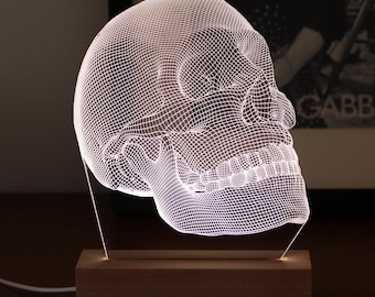 Personalized Skull LED Lamp: Anatomy Desk Decor, Medical Gift