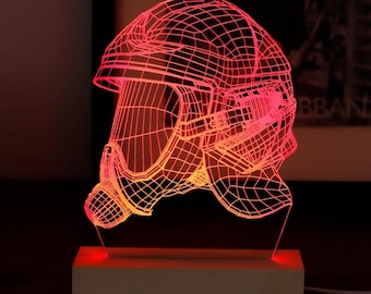 Firefighter Helmet LED Lamp: Custom Fire Station Decor