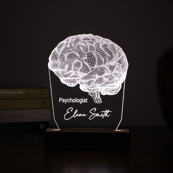 Personalized Lamp for School Psychologist. Led Lights Gift For Him. Psychology Student Graduation Gift, Custom 3D Illusion Table Light