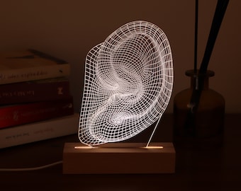 Personalized Ear LED Lamp: Otolaryngologist Graduation Gift, ENT Decor