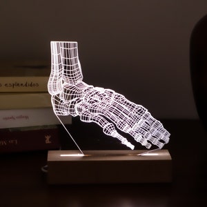 Personalized Lamp for School Podologist. Podiatrist Gift, Led Lights Gift For Him. Medical Student Graduation Gift image 1