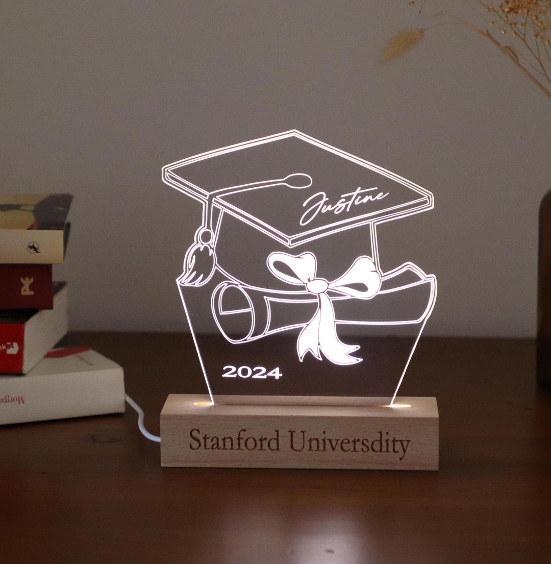 Personalized Graduation Cap Night Light, Custom College Gift, Desk Lamp ...