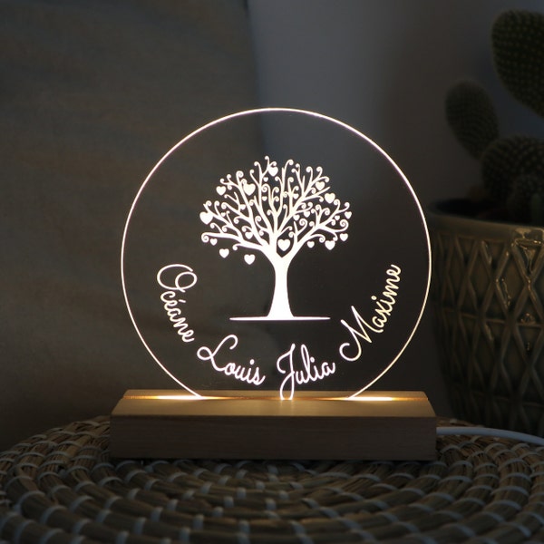 Veilleuse Personnalisée Arbre de vie, Cadeau Maman,  Cadeau naissance,