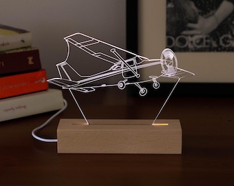 Airplane Pilot Instructor Gift, Pilot Achievment Plaque,Personalized Led Lamp