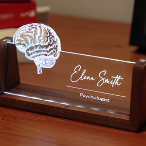 Psychologe-Namensschild – Personalisierte LED-Lampe für Neurologen, Abschlussgeschenk, Leuchte fürs Arztbüro