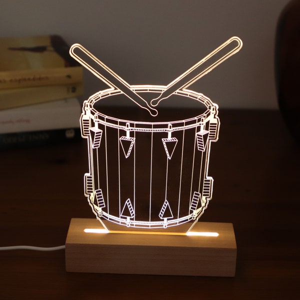 Veilleuse LED batterie, lampe de table illusion 3D, cadeau pour mélomane, cadeaux lampe de décoration intérieure.