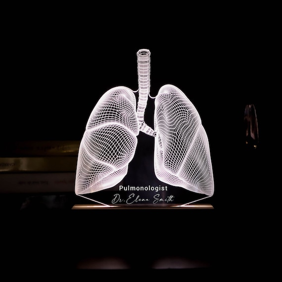Personalized Lungs LED Lamp - Gift for Pulmonologist