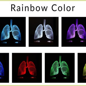 3D illusion lamp featuring a detailed lungs anatomy design, illuminated in a white tone, perfect as a unique gift for pulmonologists or medical professionals specializing in respiratory health.