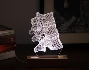 Vertebral LED Lamp: Personalized Spine Anatomy Desk Light, Graduation Gift