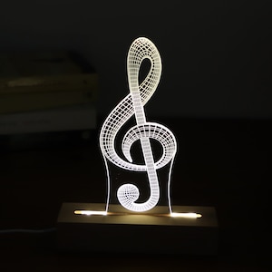Treble Clef LED Night Light: 3D Illusion Music Lamp