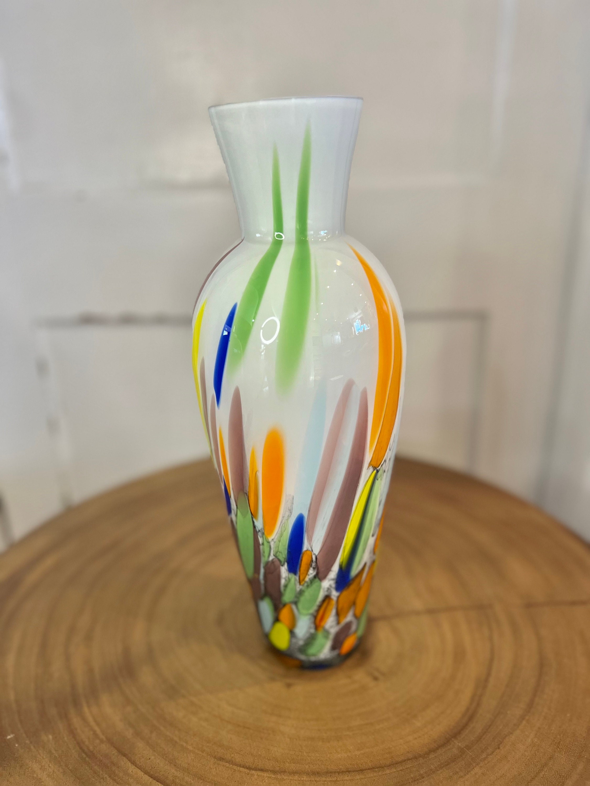 ミッドセンチュリー ムラーノ アートガラス 花瓶、マルチカラー