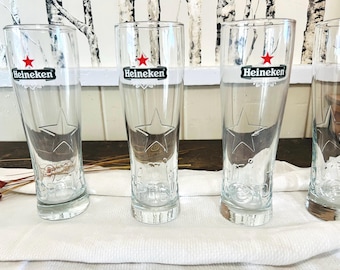 Vasos vintage de cerveza Heinekin (juego de 4)