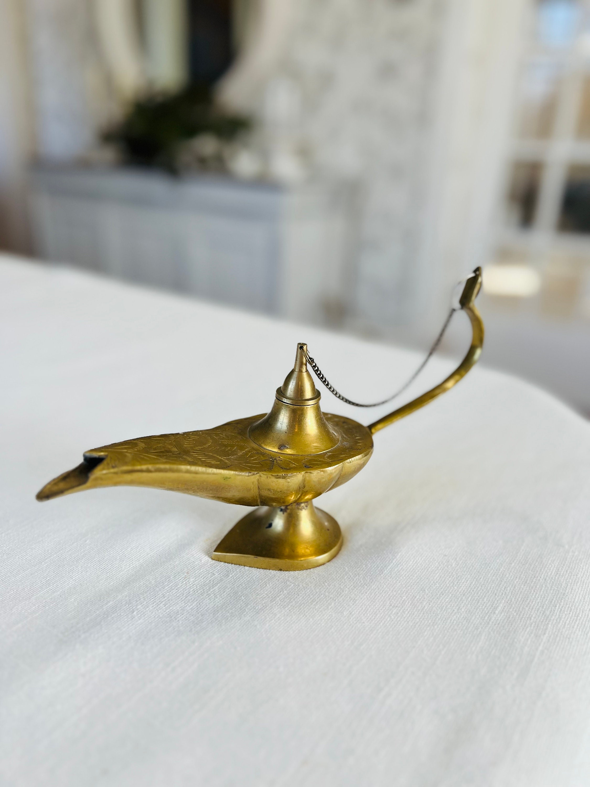 Vintage Aladdin Lamp, Home Decor, Altar Decor, Meditation