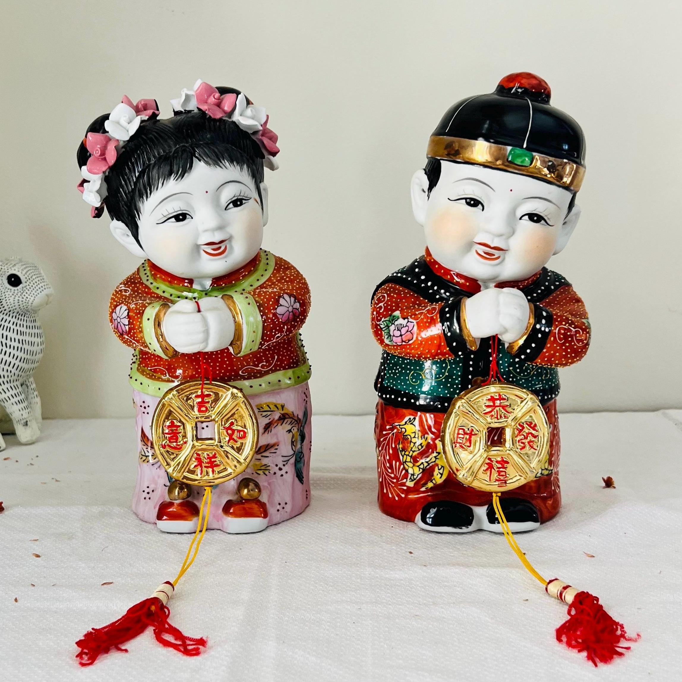 中国風 子供の陶器置物 4点セット Chinese boy figurine - Etsy 日本