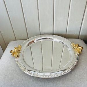 Vintage Vanity Tray with 24K Gold Handles by Pearls and Curls