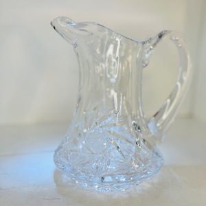 Stunning Cut Pinwheel Crystal Pitcher, Gorgeous Pitcher for Serving Drinks, Barware, Crystal Pitcher